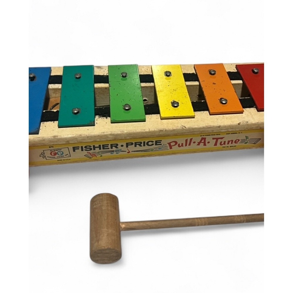 Fisher‎ Price Pull-A-Tune Xylophone Unisex OS Multicolor Good Vintage 870 Wood